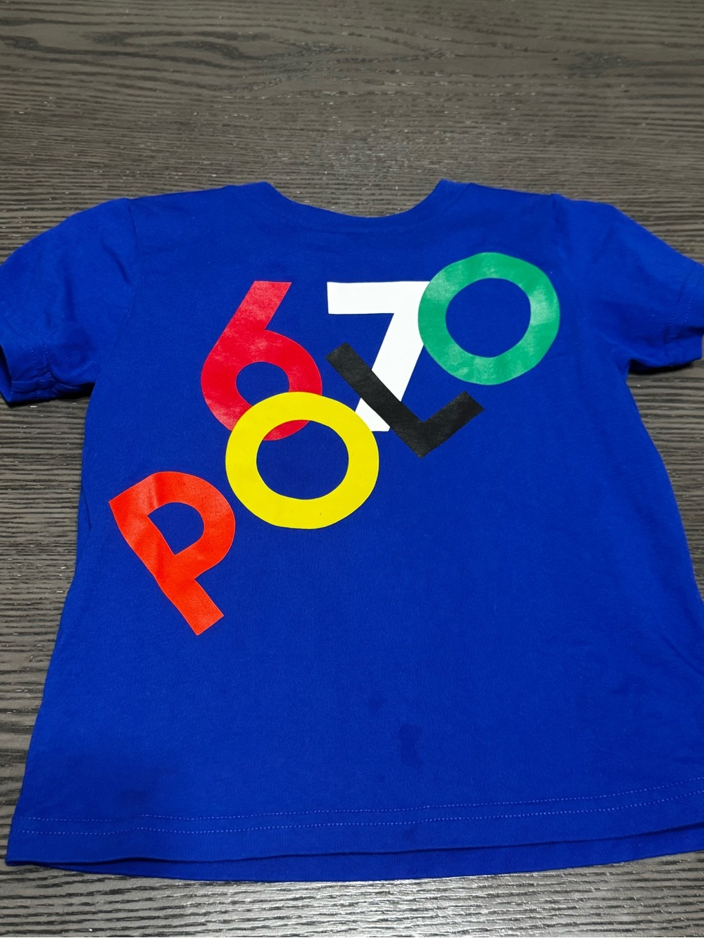 Polo by Ralph Lauren Blue Tee with Multicolor 'POLO' Graphic